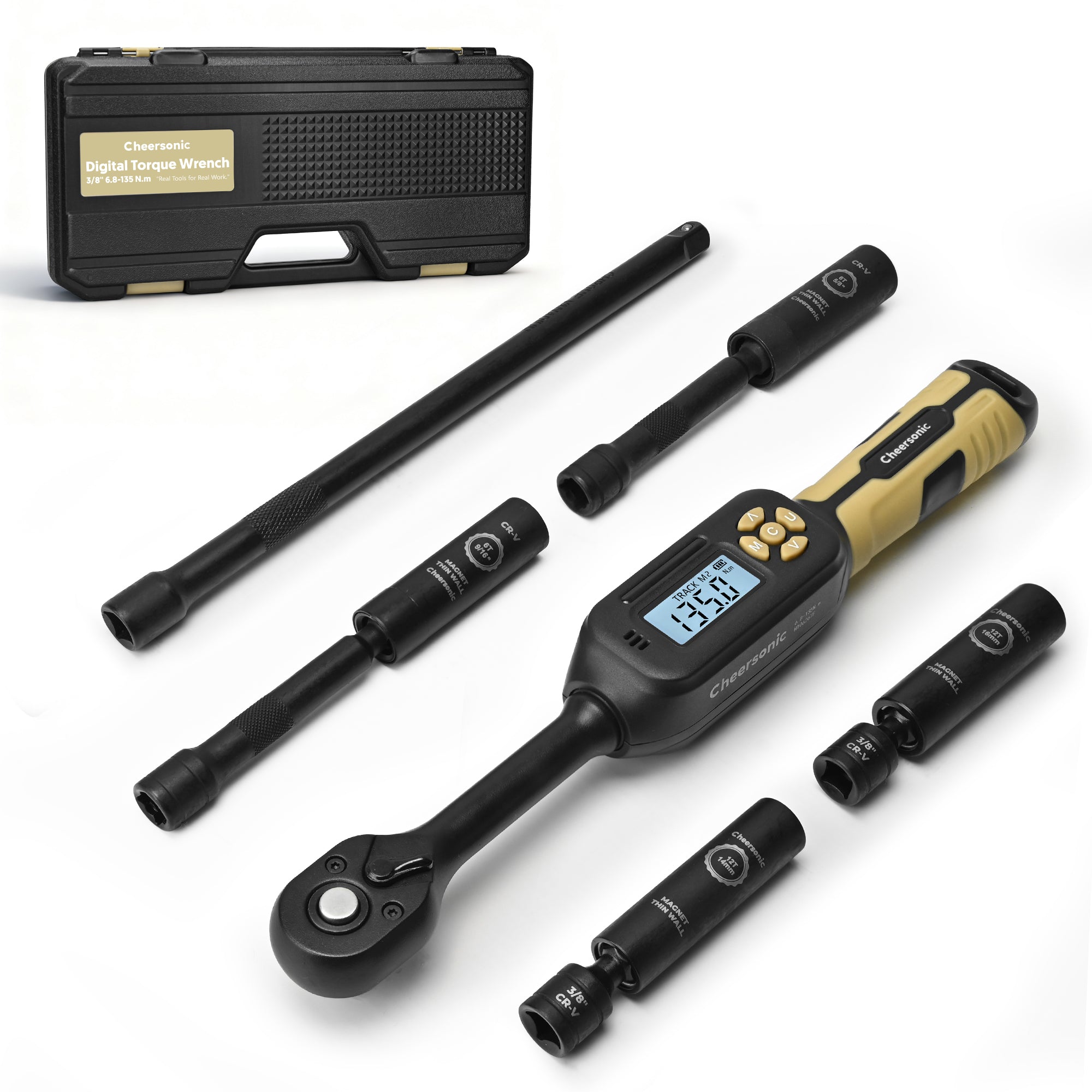 3/8” Digital Torque Wrench, 5-99.6 ft.lb (6.8-135 N.m) ±1% Accuracy In ...