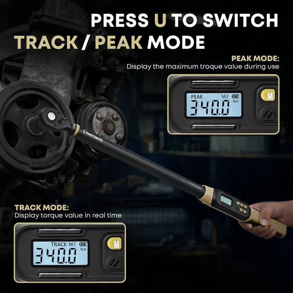 Heavy-duty tool set components including 1/2 drive torque wrench, 10 inch extension bar, and professional sockets.