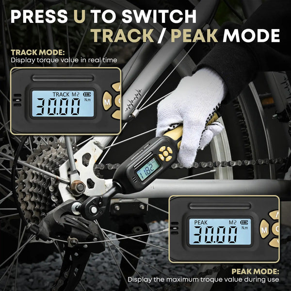 Cheersonic 1/4" Digital Torque Wrench (1.5-30Nm) | ±1% Accuracy High-Precision Bicycle & Motorcycle Repair Tool Set