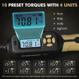 Dual alarm system on Cheersonic digital torque screwdriver with LED indicator and buzzer for target torque alerts.