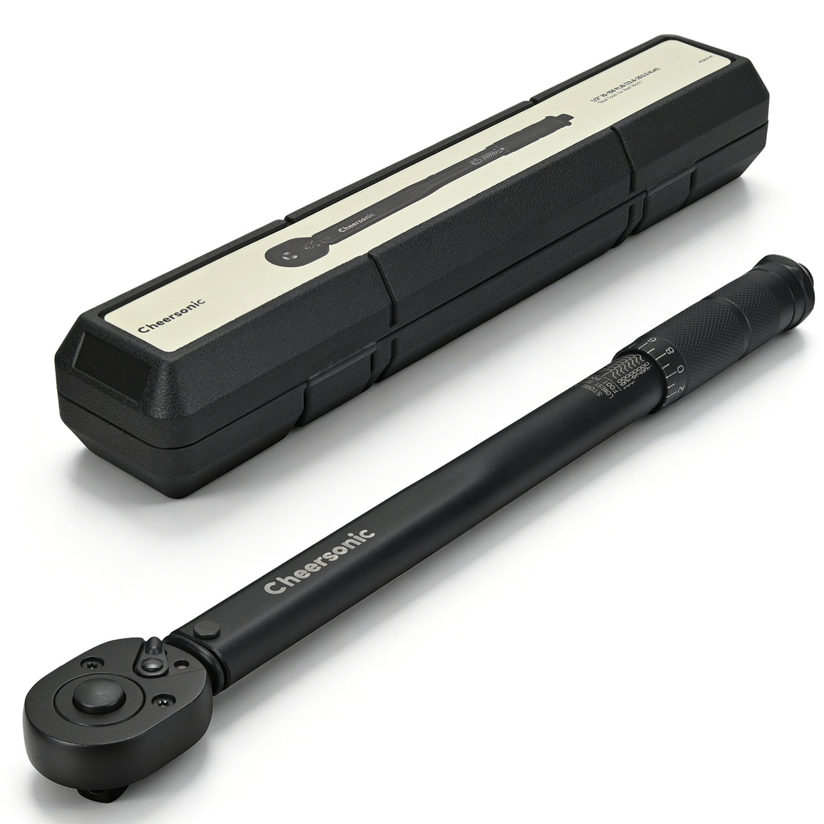 Cheersonic 1/2 Torque Wrench 10-150 ft-lb, Click Torque Wrench 1/2 Drive Reinforced Steel Gears, Quick-Release Head, Non-Blurry Laser Markings, 98% Efficiency Boost, Pro Cr-V for Auto & Truck