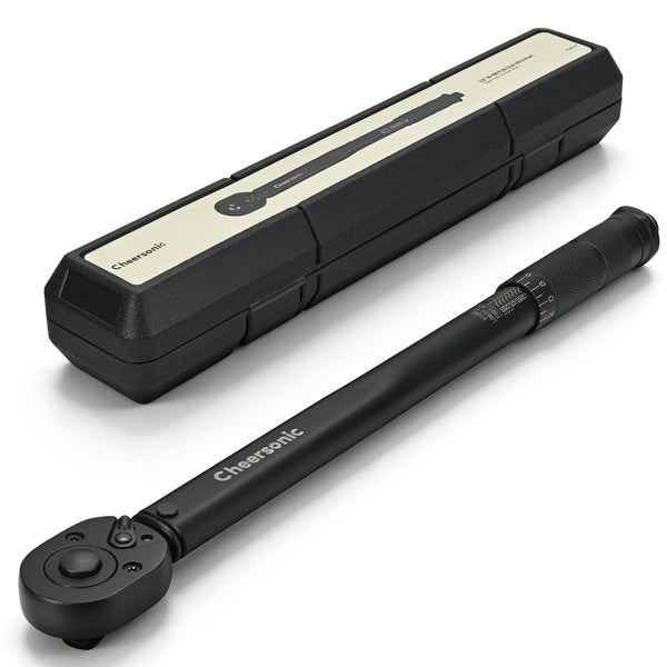 Cheersonic 1/2 Torque Wrench 10-150 ft-lb, Click Torque Wrench 1/2 Drive Reinforced Steel Gears, Quick-Release Head, Non-Blurry Laser Markings, 98% Efficiency Boost, Pro Cr-V for Auto & Truck